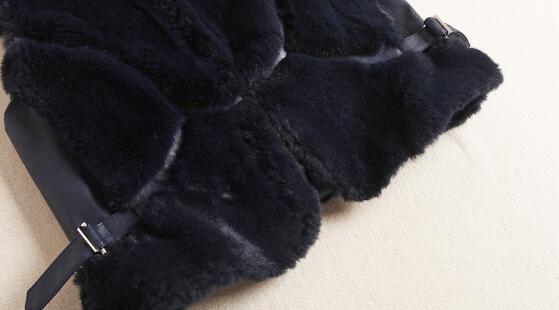 Temperament Winter Long Faux Fur Vest Fashion Women Suit Skirt - Black